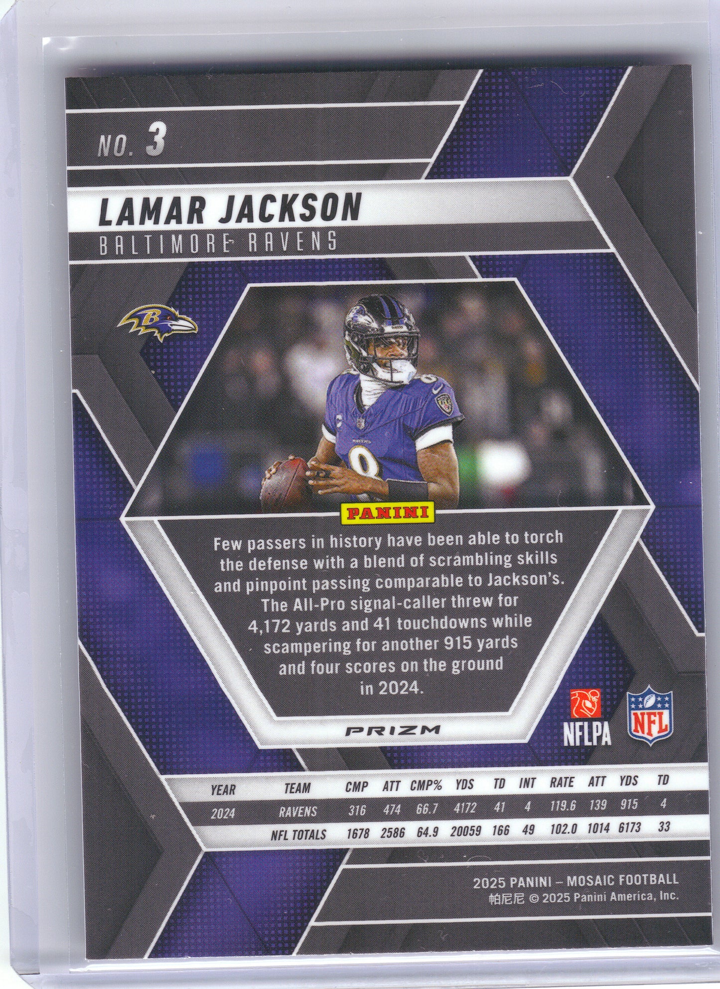2025 Panini Mosaic #3 Lamar Jackson Mosaic Red Baltimore Ravens