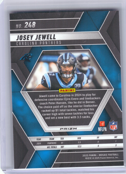 2025 Panini Mosaic #248 Josey Jewell Mosaic Green Carolina Panthers