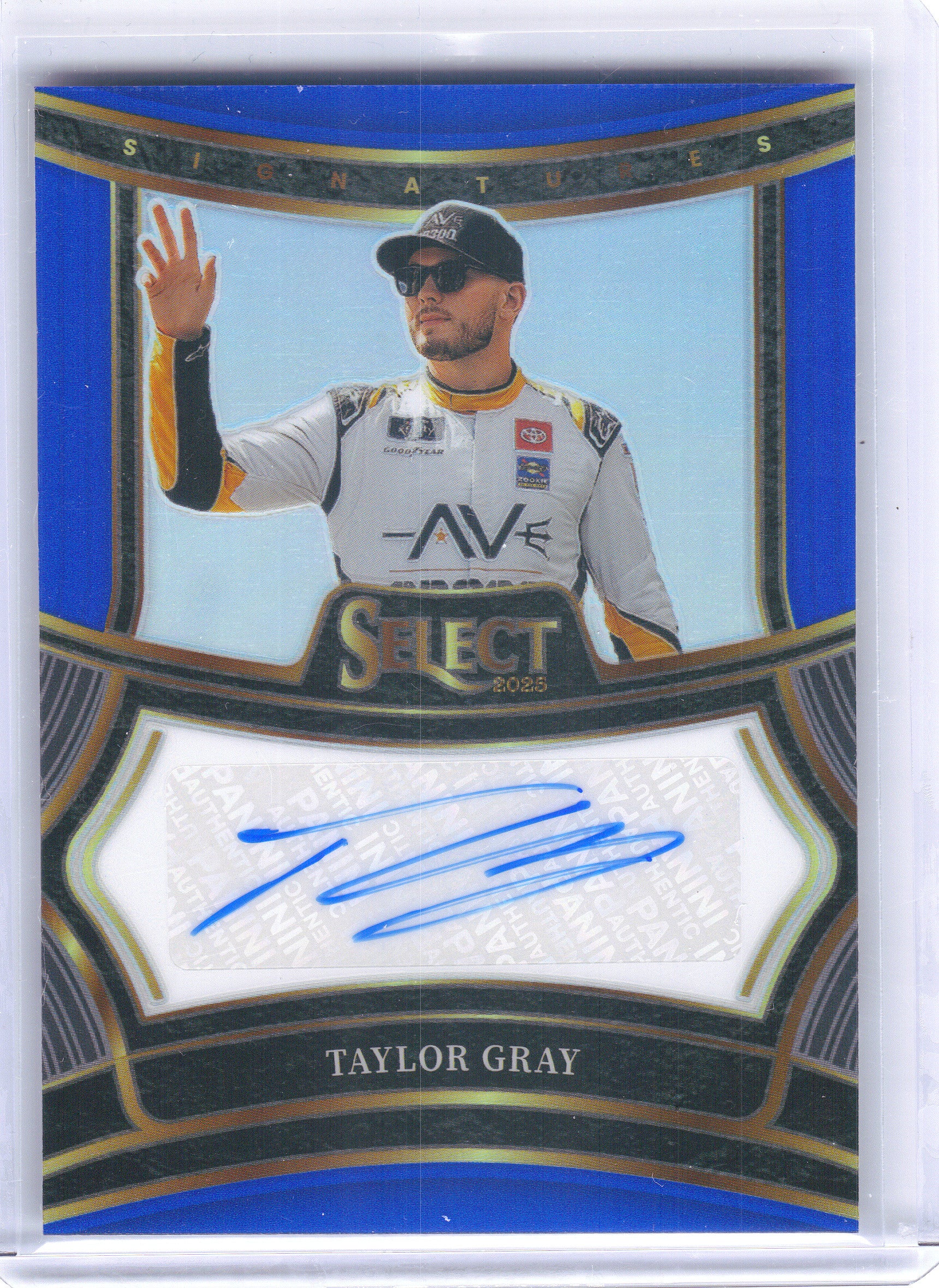2025 Panini Select #S-TAY Taylor Gray Signatures Blue Prizms #/99