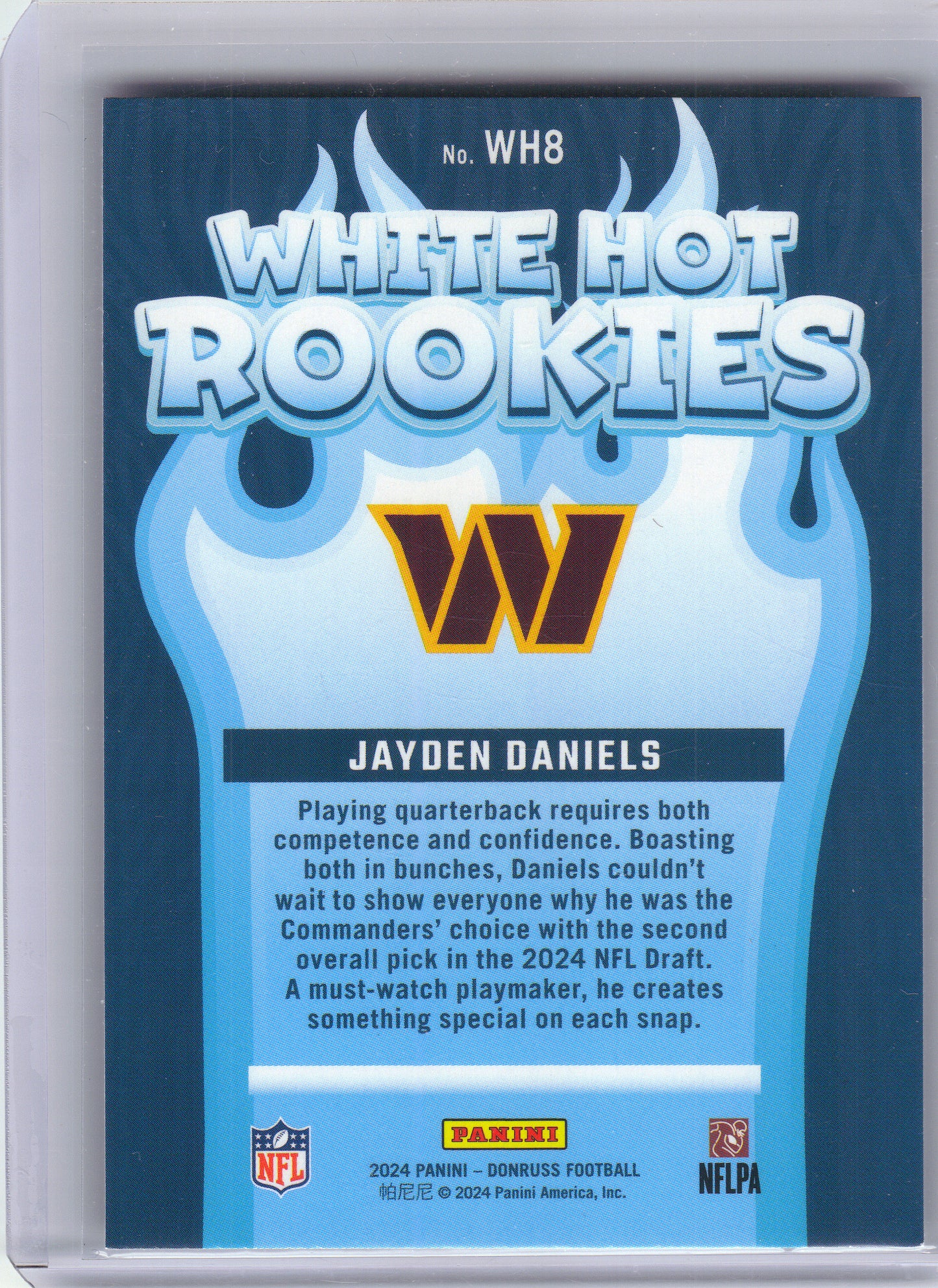 2024 Donruss #WH8 Jayden Daniels White Hot Rookies x Washington Commanders