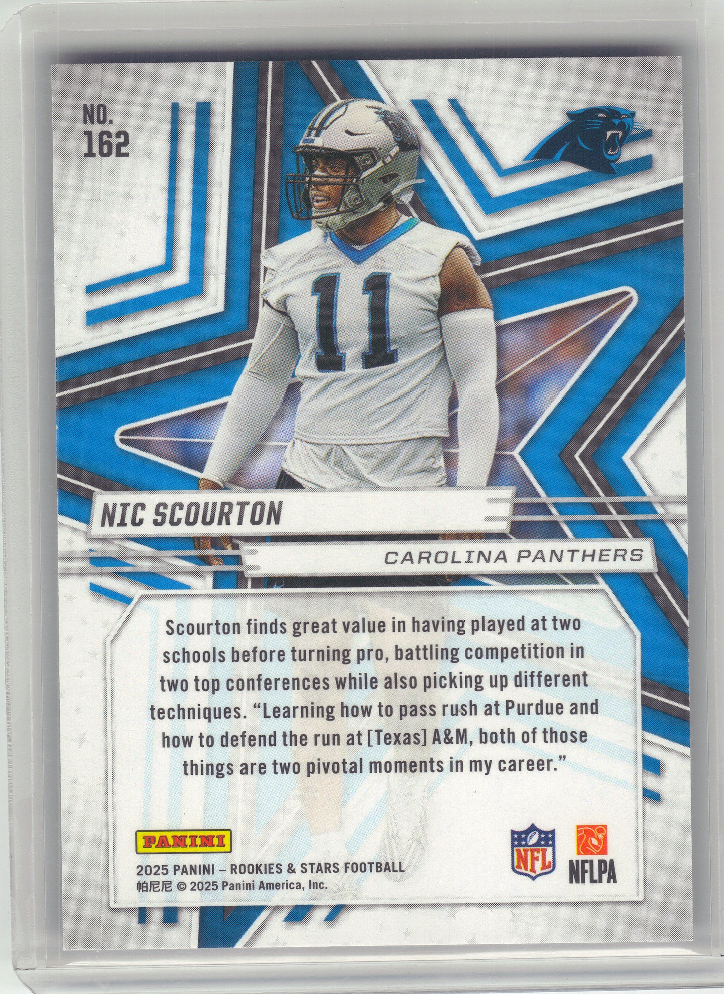2025 Panini Rookies & Stars #162 Nic Scourton Purple #/999 Carolina Panthers SN,RC