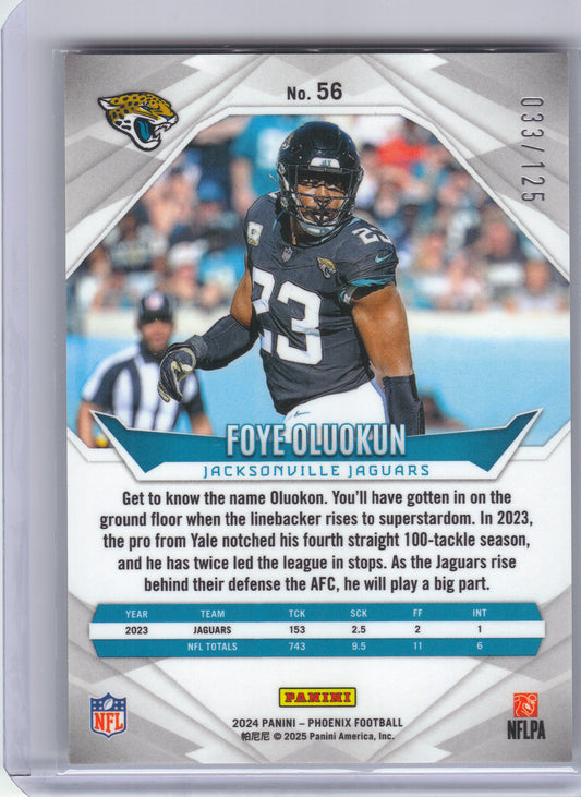 2024 Panini Phoenix #56 Foye Oluokun Bronze Fade #/125 Jacksonville Jaguars SN