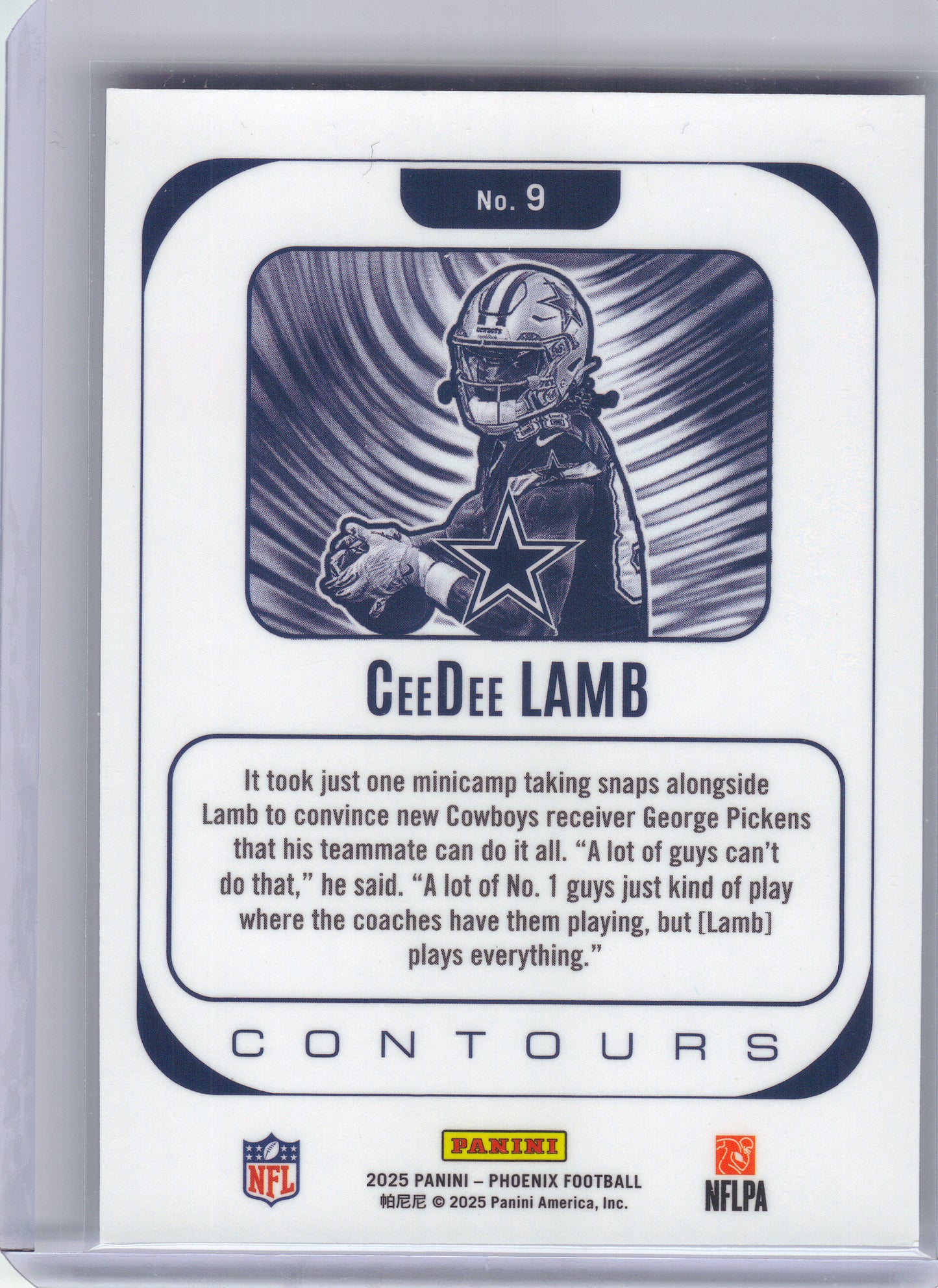 2025 Panini Phoenix #9 CeeDee Lamb Contours x Dallas Cowboys