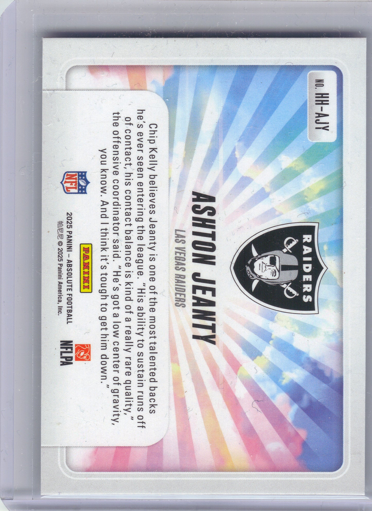 2025 Panini Absolute #HH-AJY Ashton Jeanty Hog Heaven Las Vegas Raiders