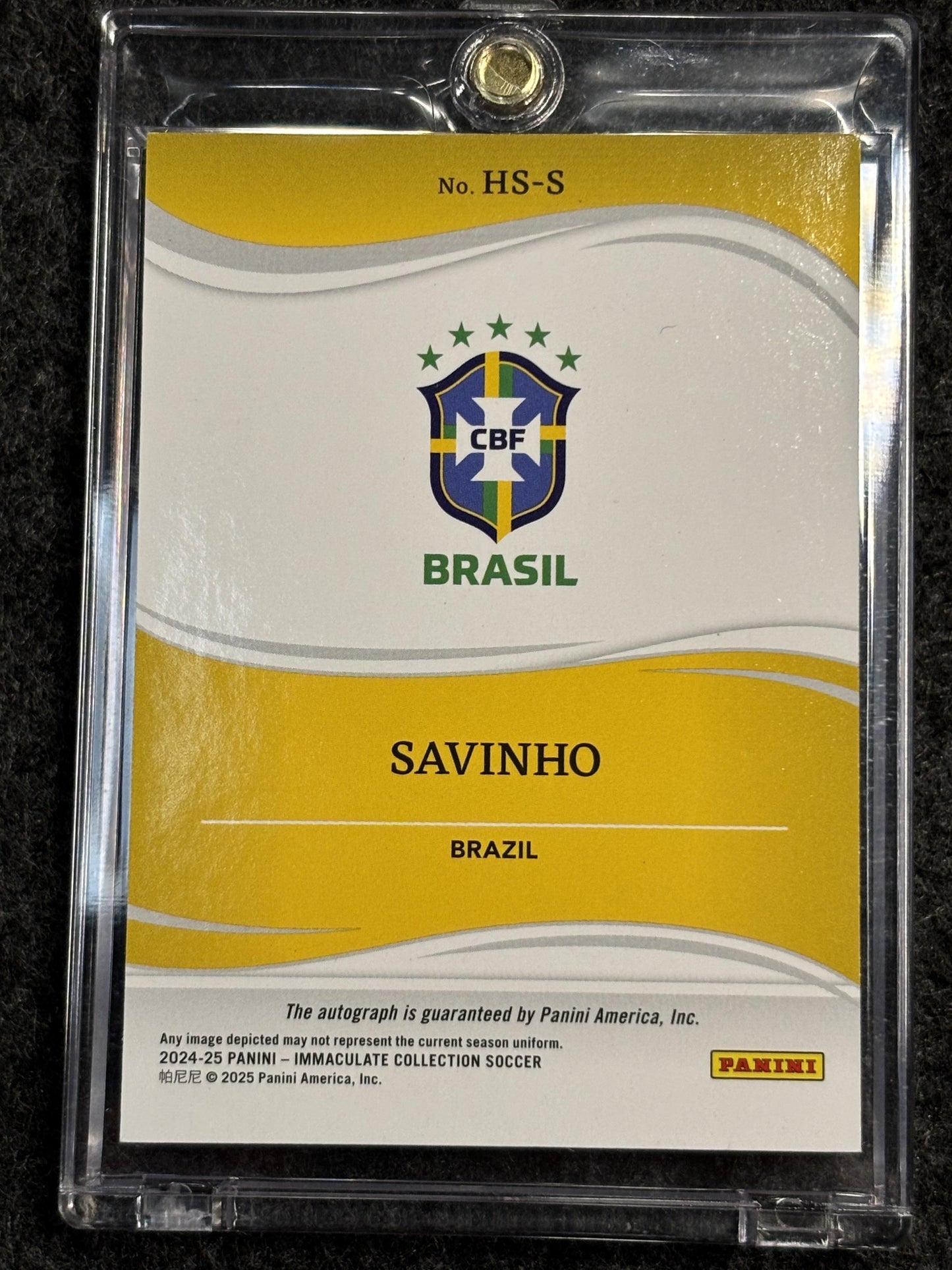 2024-25 Panini Immaculate Collection #HS-S Savinho Heralded Signatures #/25 Brazil SN, Auto