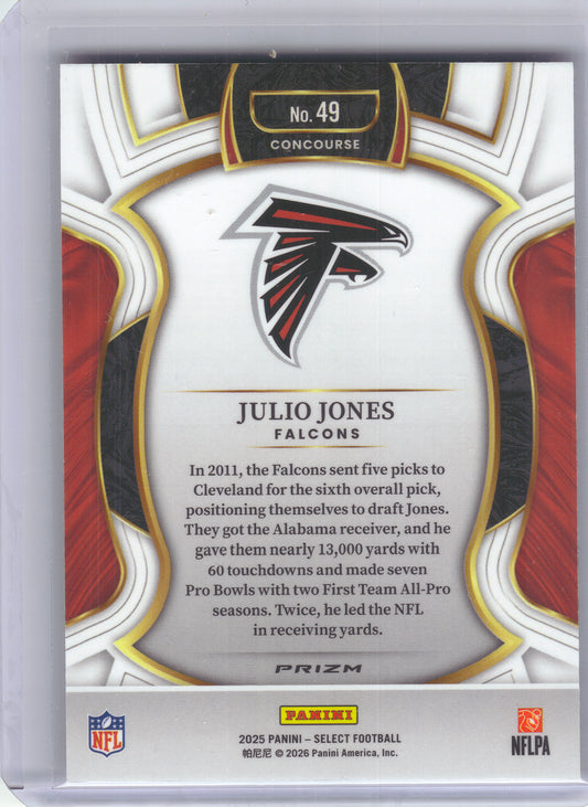 2025 Panini Select #49 Julio Jones Pink Prizm Shock Atlanta Falcons