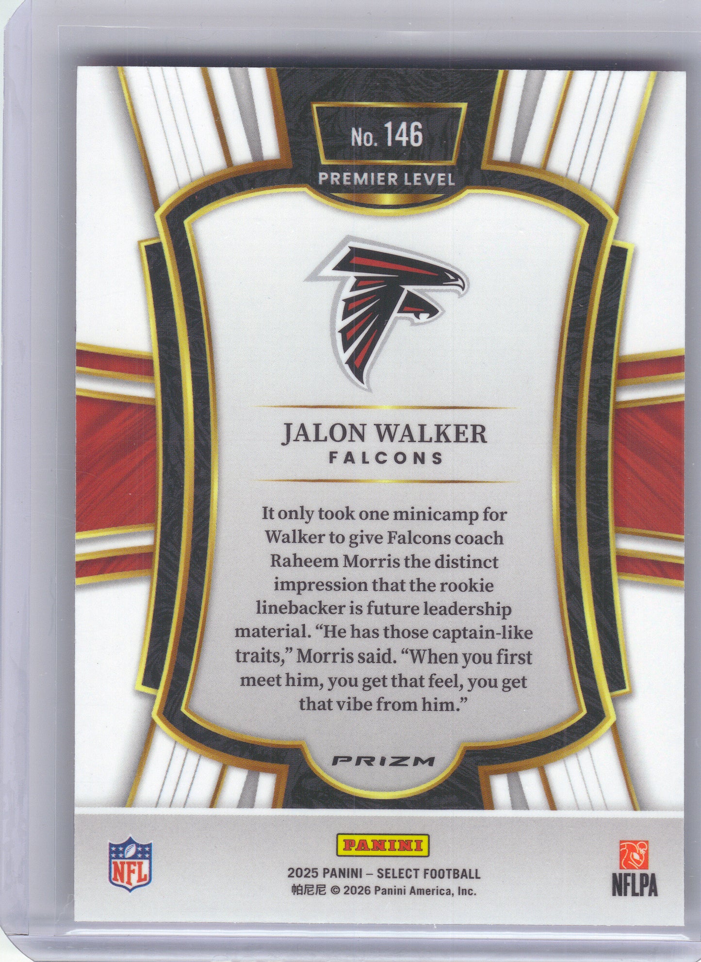 2025 Panini Select #146 Jalon Walker Pink Prizm Shock Atlanta Falcons