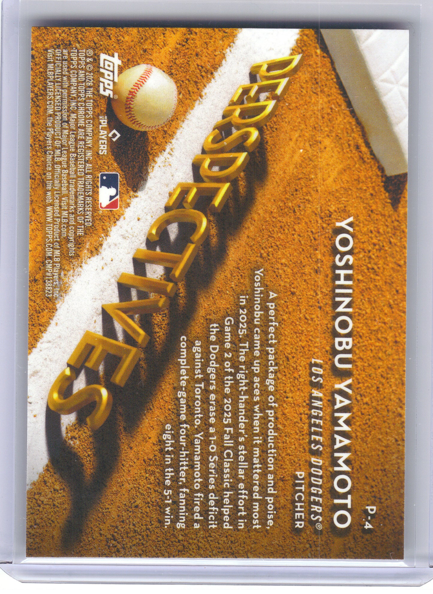 2026 Topps Chrome #P-4 Yoshinobu Yamamoto Perspectives Los Angeles Dodgers