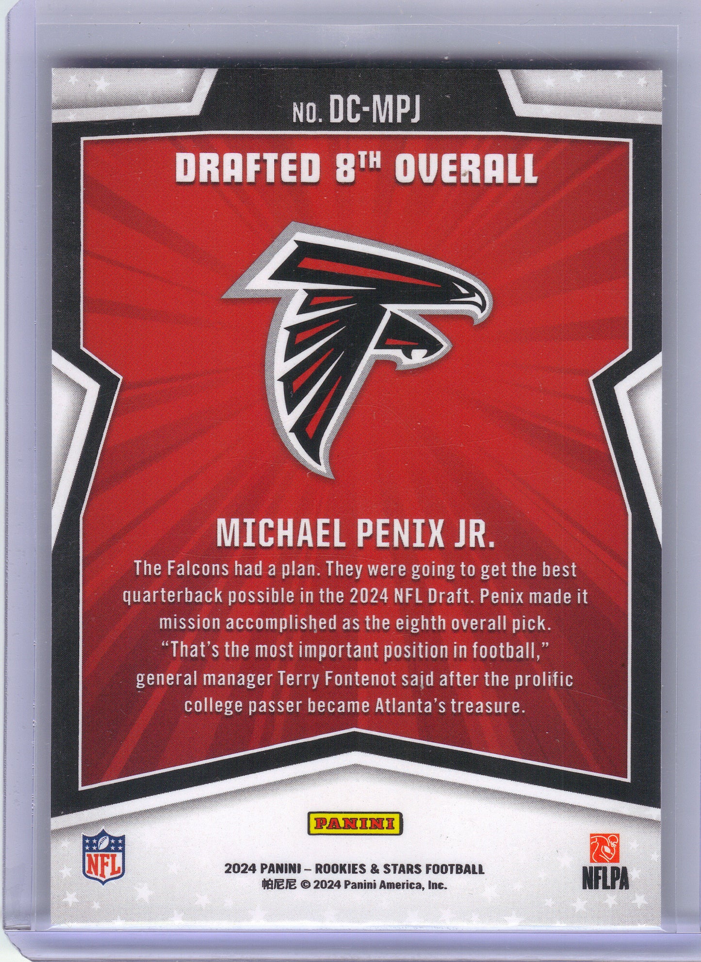 2024 Panini Rookies & Stars #DC-MPJ Michael Penix Jr. Draft Class Atlanta Falcons