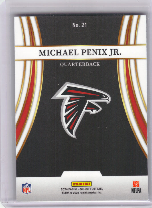 2024 Panini Select #21 Michael Penix Jr. Turbocharged Atlanta Falcons