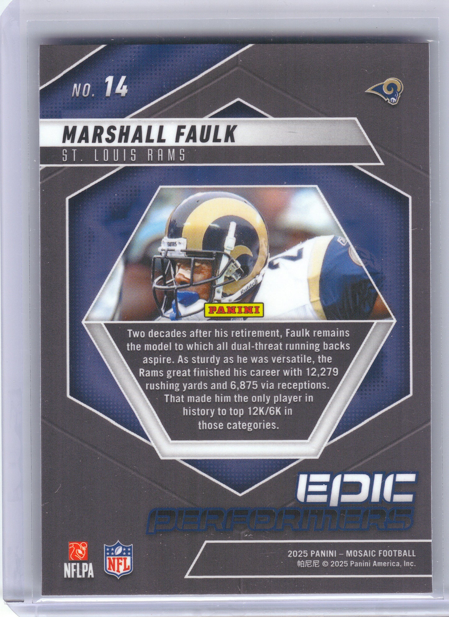 2025 Panini Mosaic #14 Marshall Faulk Epic Performers St. Louis Rams