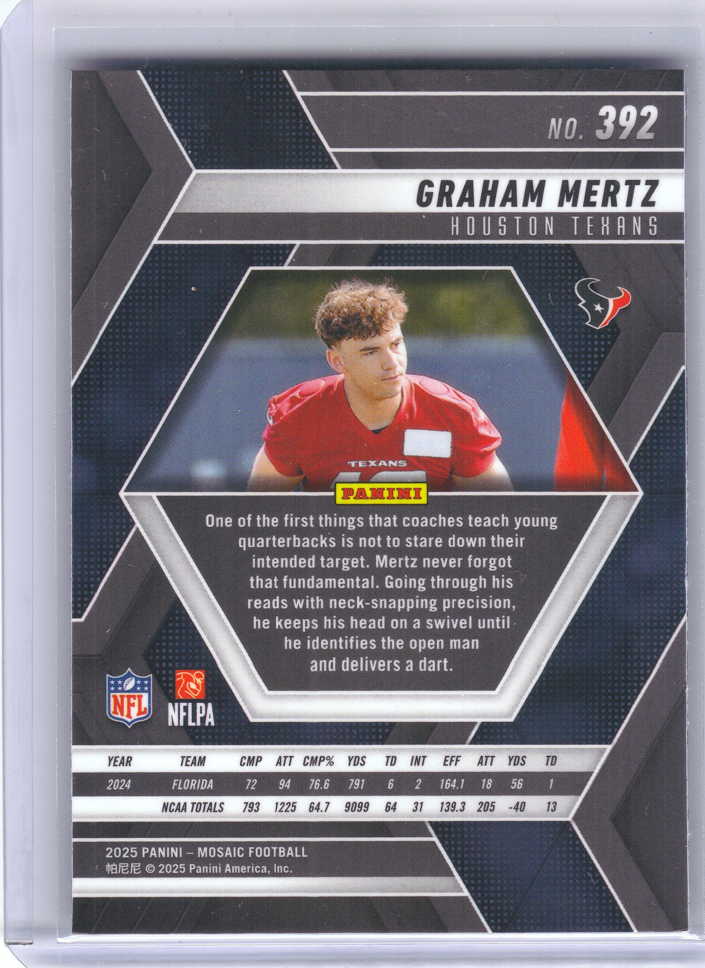 2025 Panini Mosaic #392 Graham Mertz Houston Texans Rookie