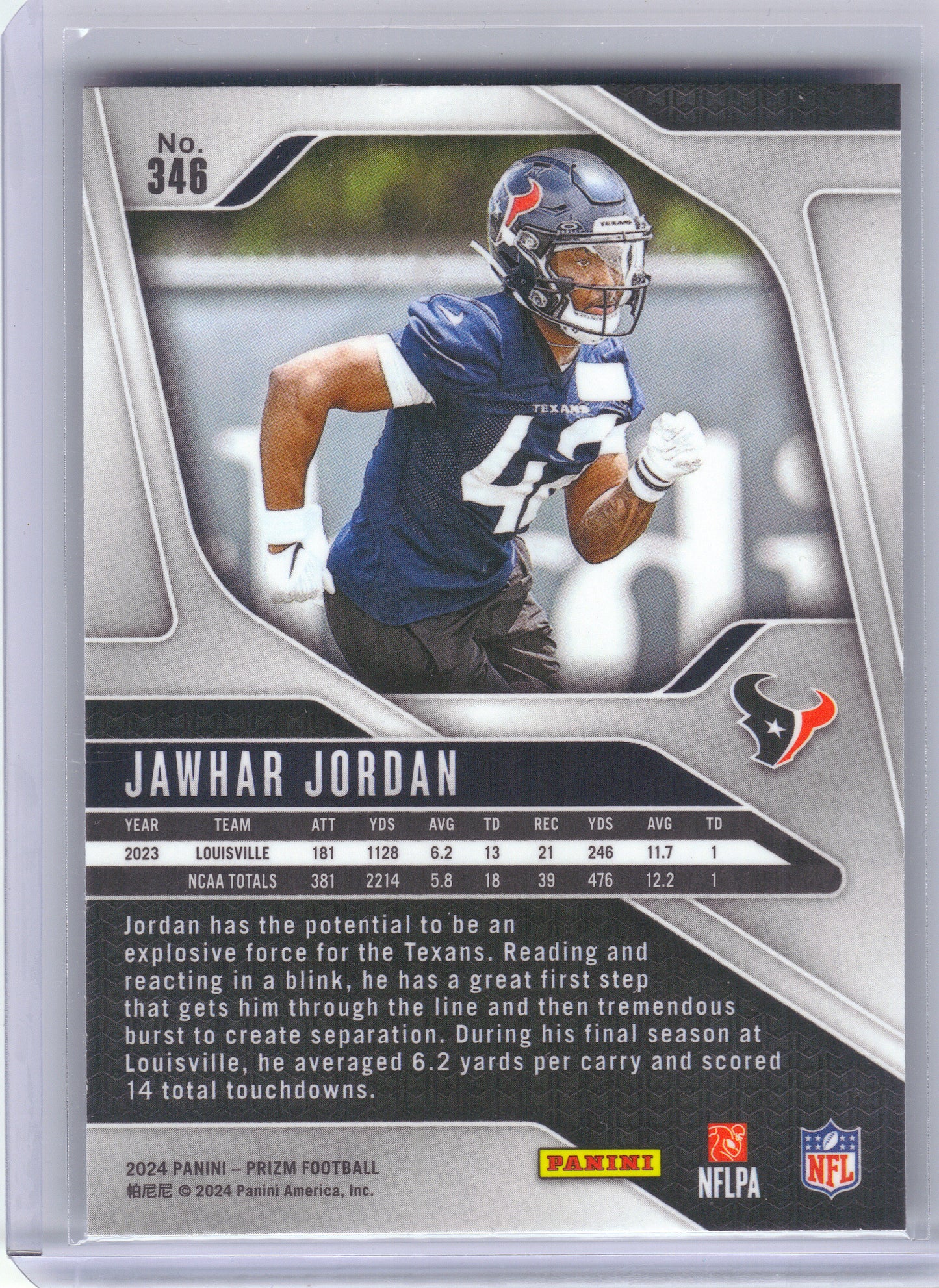 2024 Panini Prizm #346 Jawhar Jordan Houston Texans Rookie