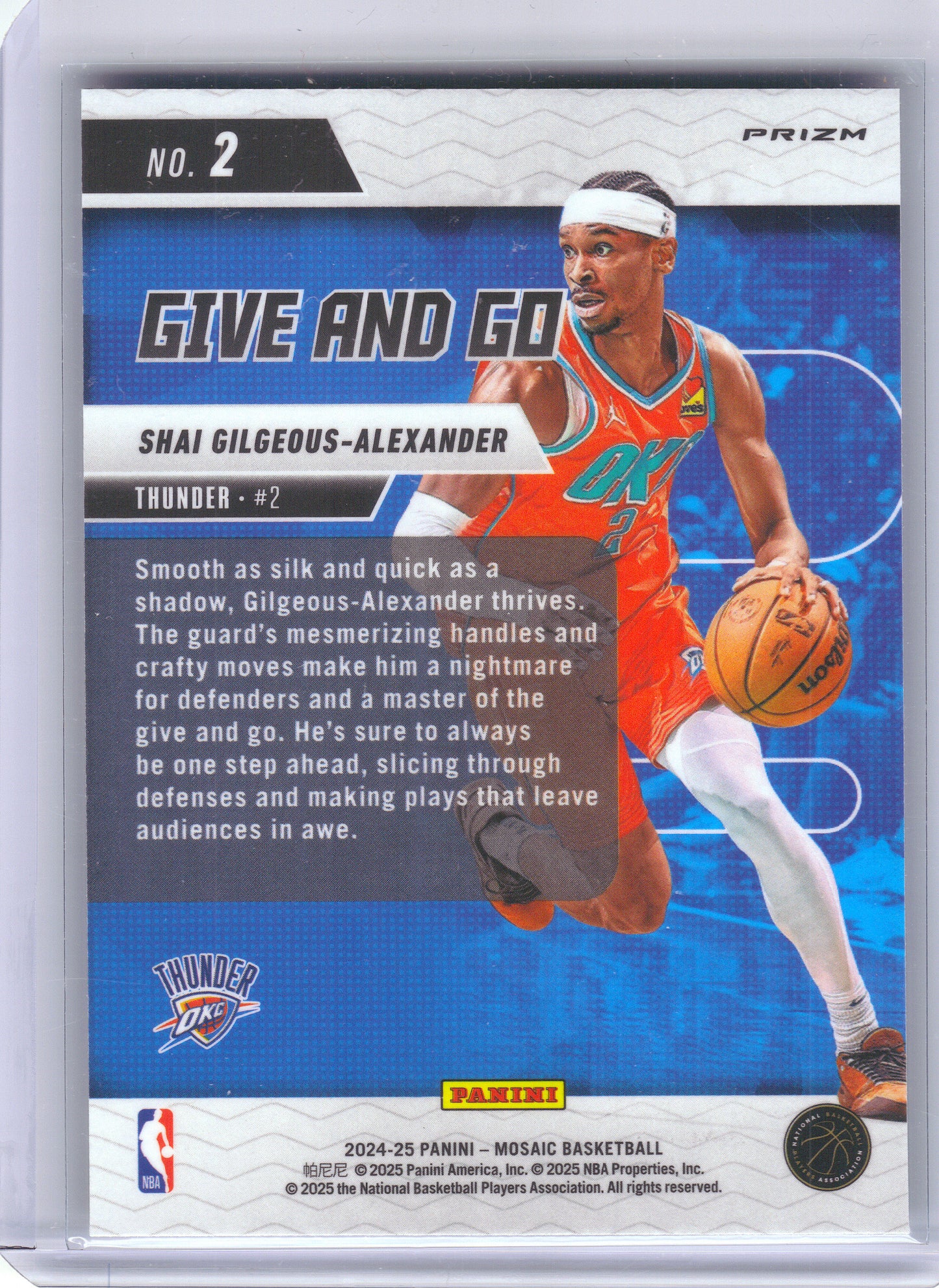 2024-25 Panini Mosaic #2 Shai Gilgeous-Alexander Give and Go Mosaic Green Oklahoma City Thunder