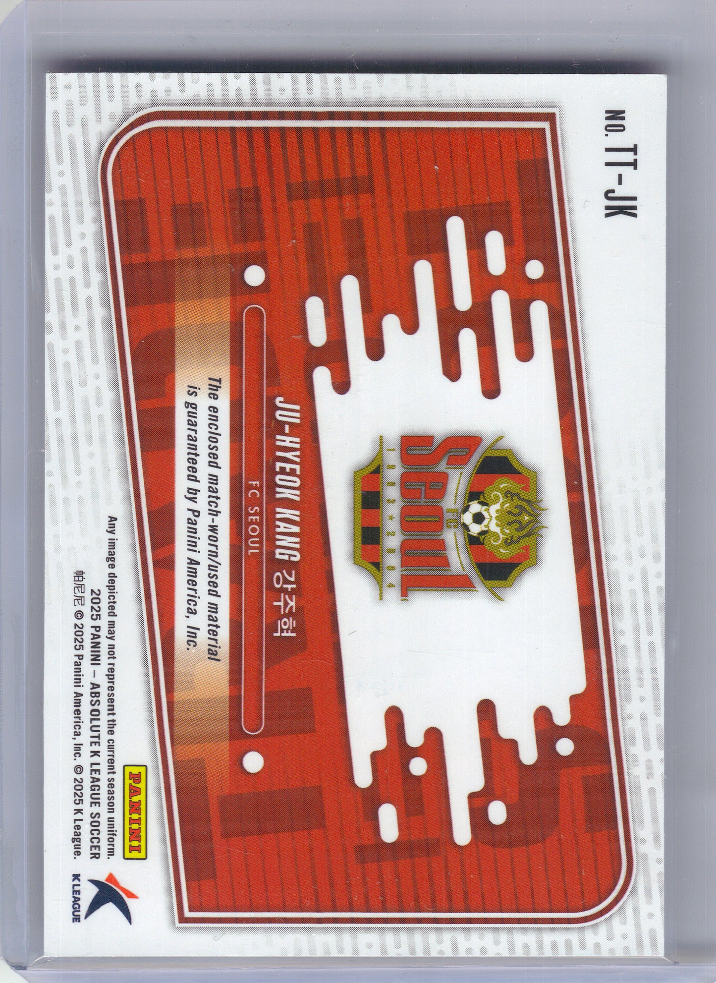 2025 Panini Absolute K League #TT-JK Ju-hyeok Kang Tools of the Trade #/99 FC Seoul SN, Memorabilia