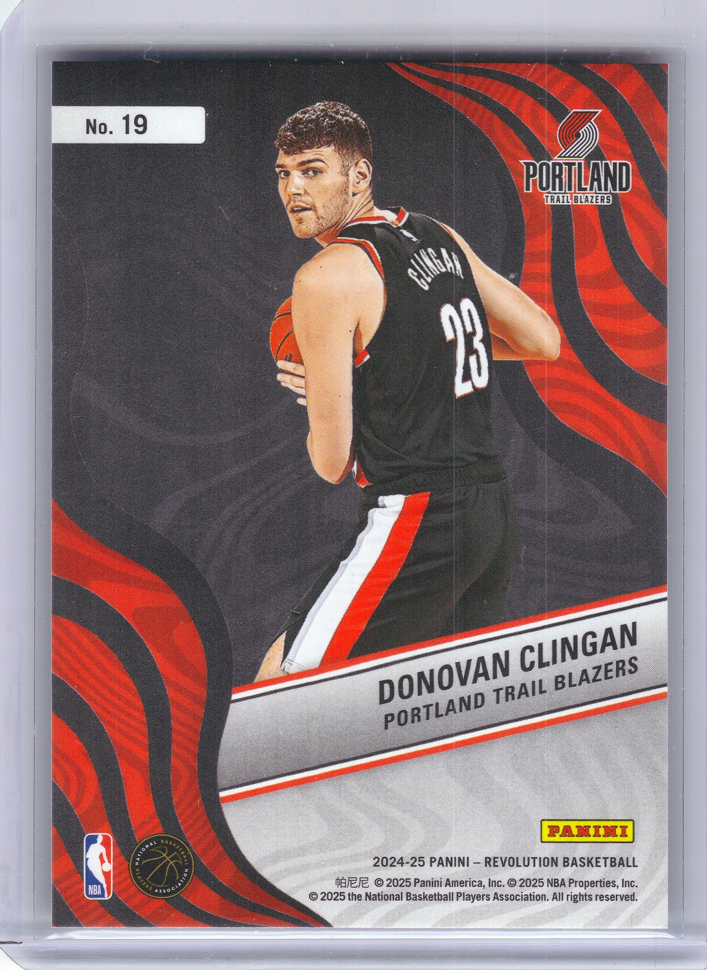 2024-25 Panini Revolution #19 Donovan Clingan New Wave Portland Trail Blazers
