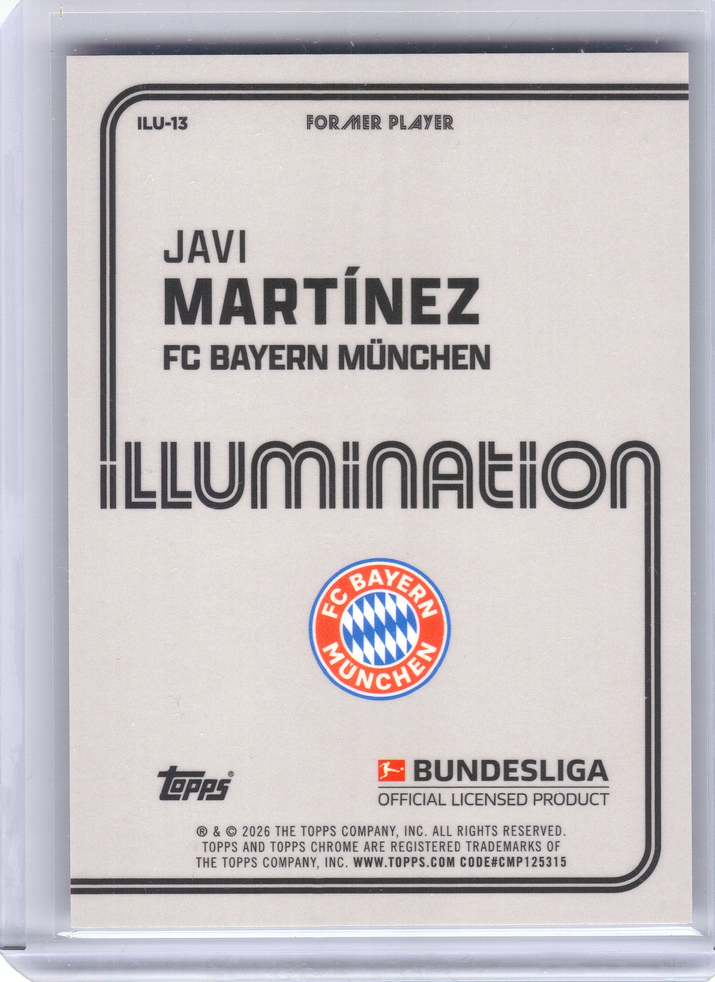 2025-26 Topps Chrome Bundesliga #ILU-13 Javi Martínez Illumination FC Bayern Munchen