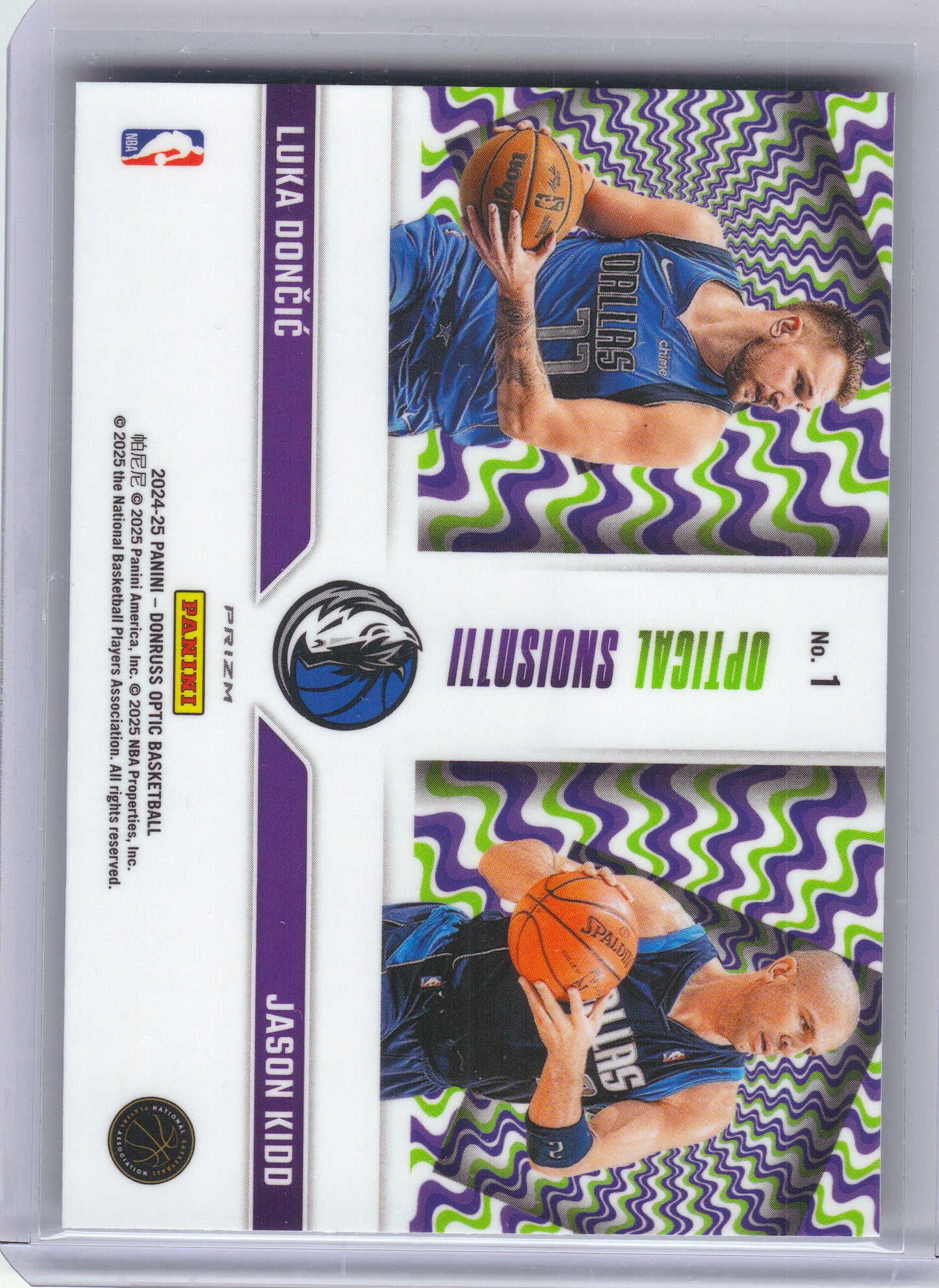 2024-25 Donruss Optic #1 Jason Kidd/Luka Doncic Optical Illusions Dallas Mavericks