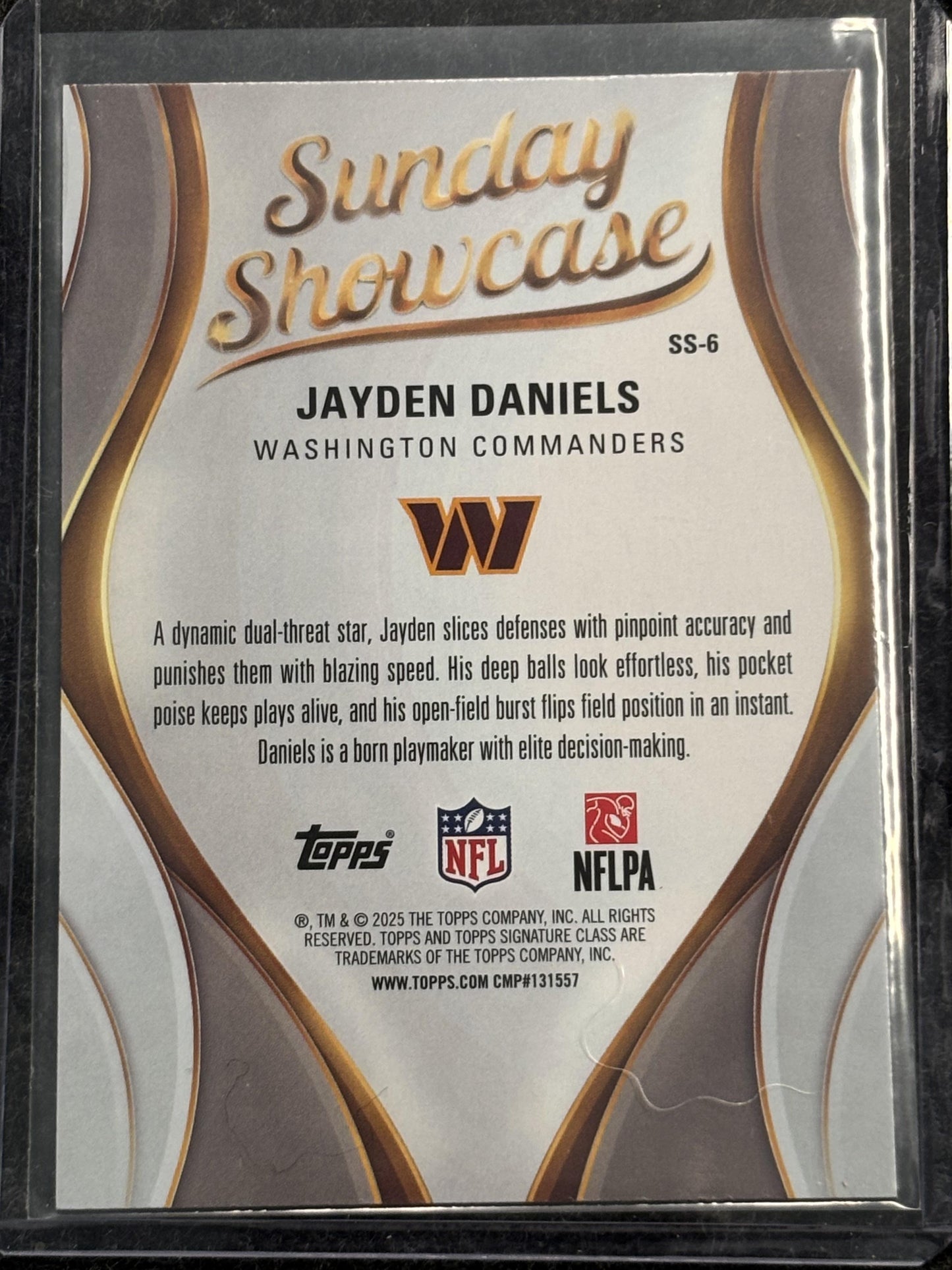 2025 Topps Signature Class #SS-6 Jayden Daniels Sunday Showcase Washington Commanders