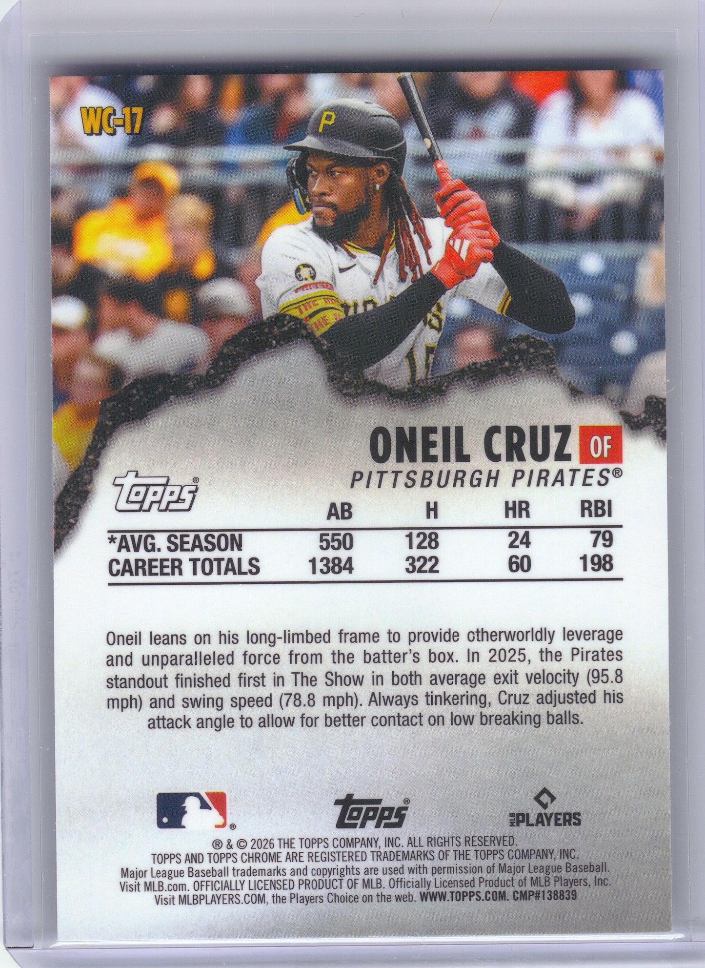 2026 Topps Chrome #WC-17 Oneil Cruz Wrecking Crew Pittsburgh Pirates