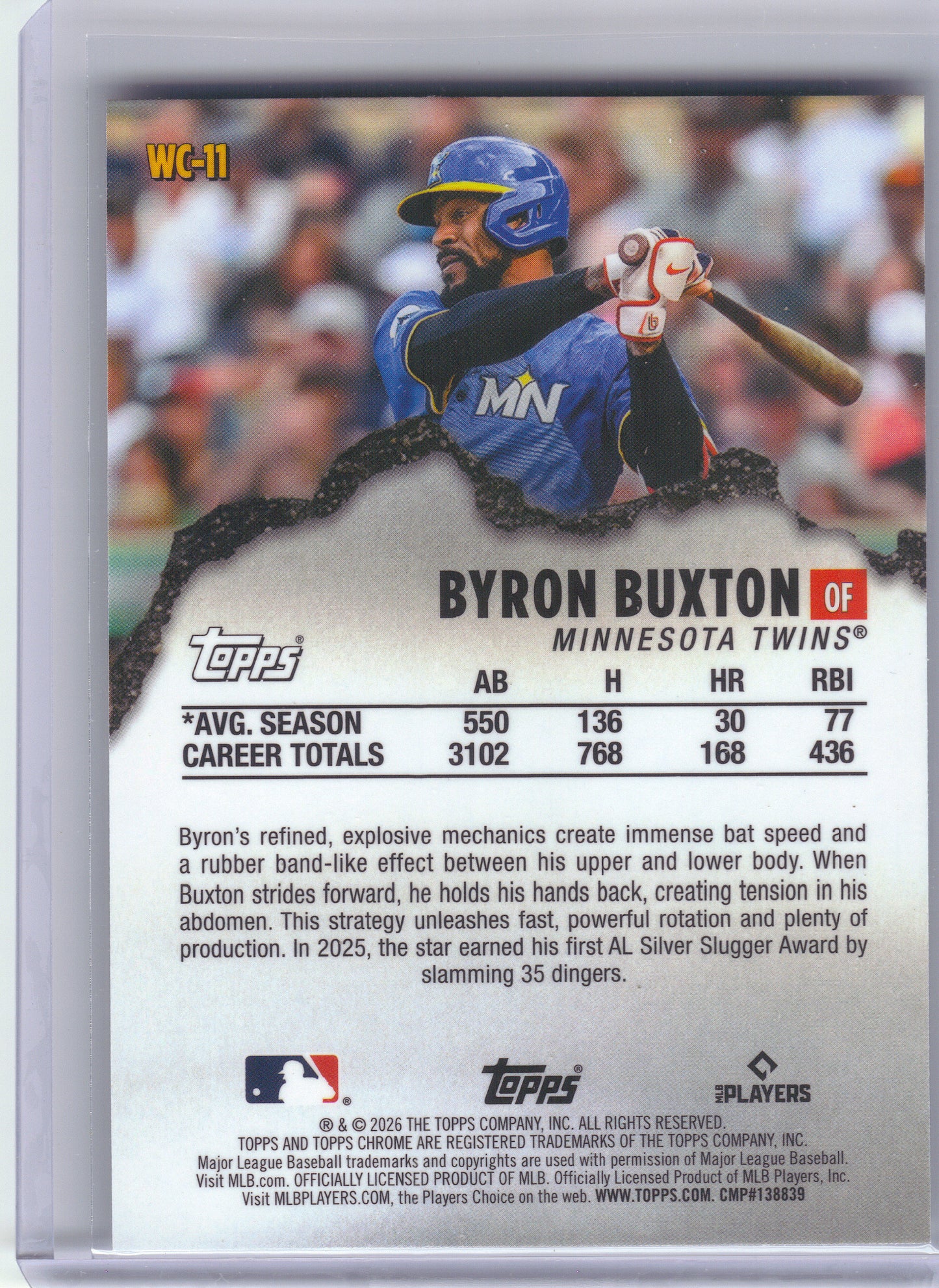 2026 Topps Chrome #WC-11 Byron Buxton Wrecking Crew Minnesota Twins
