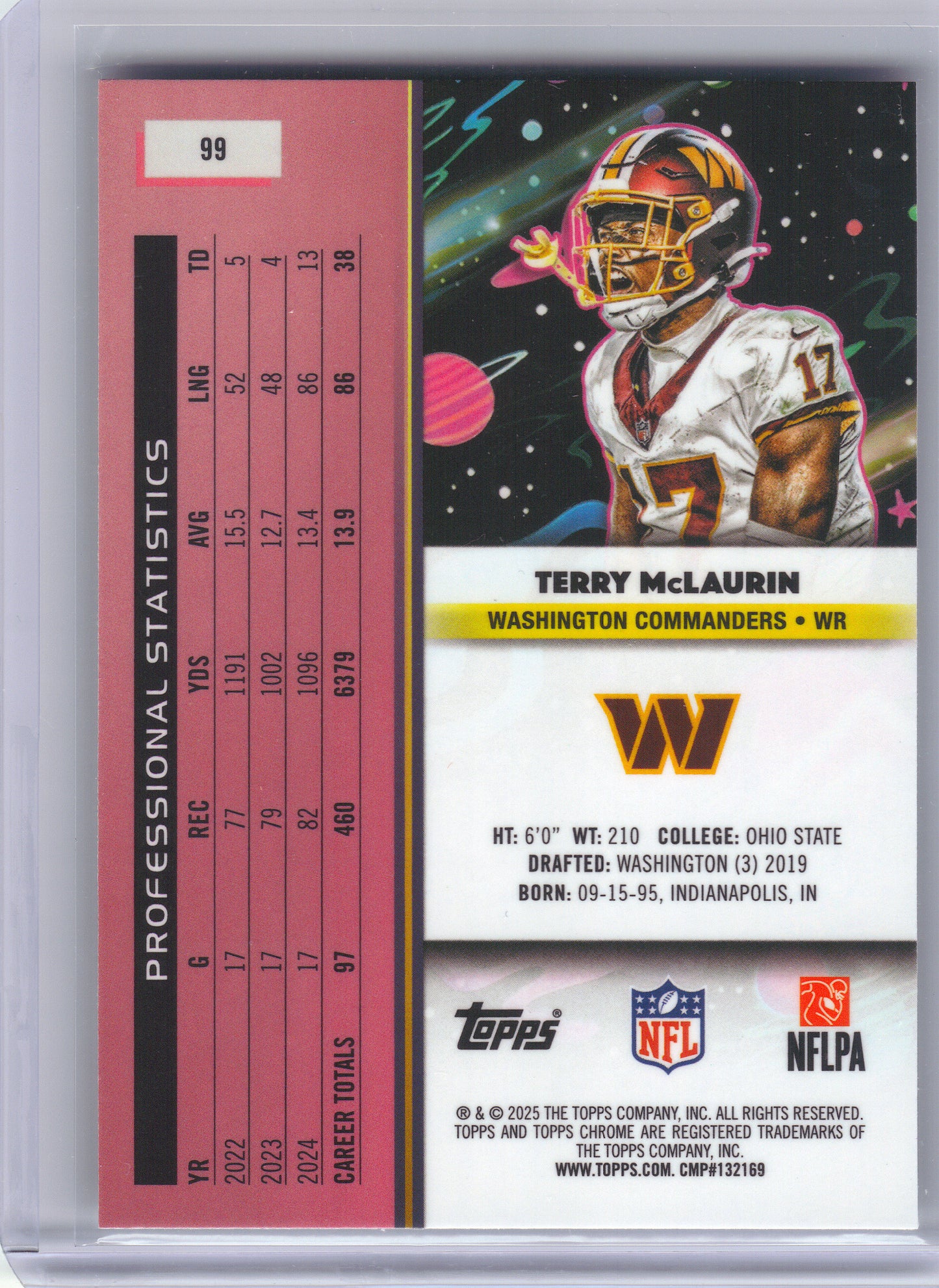 2025 Topps Chrome Cosmic #99 Terry McLaurin Washington Commanders
