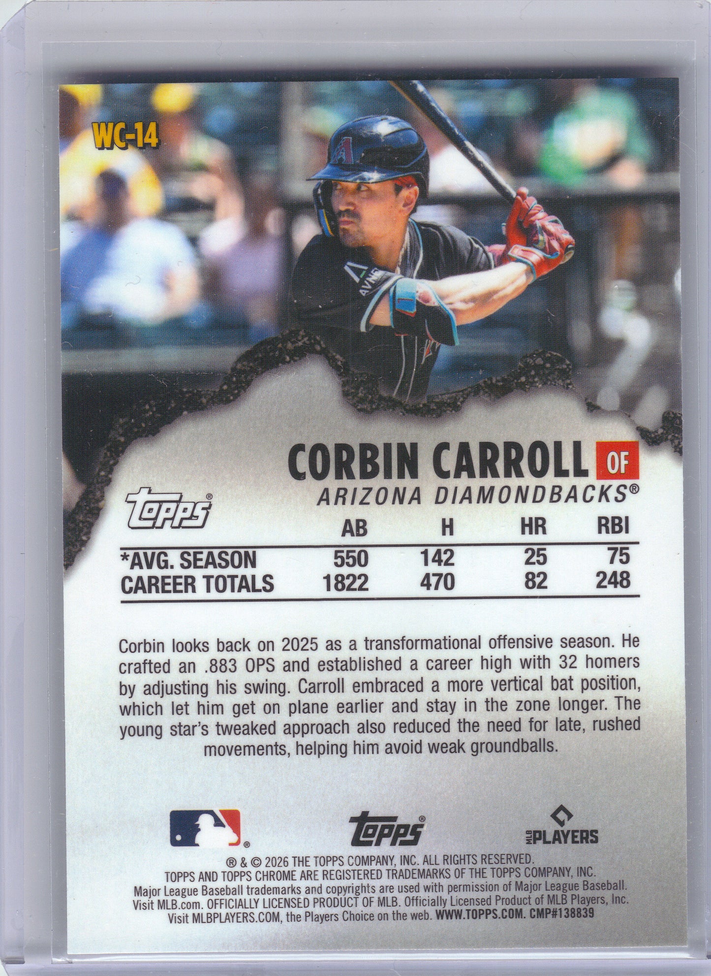 2026 Topps Chrome #WC-14 Corbin Carroll Wrecking Crew Arizona Diamondbacks