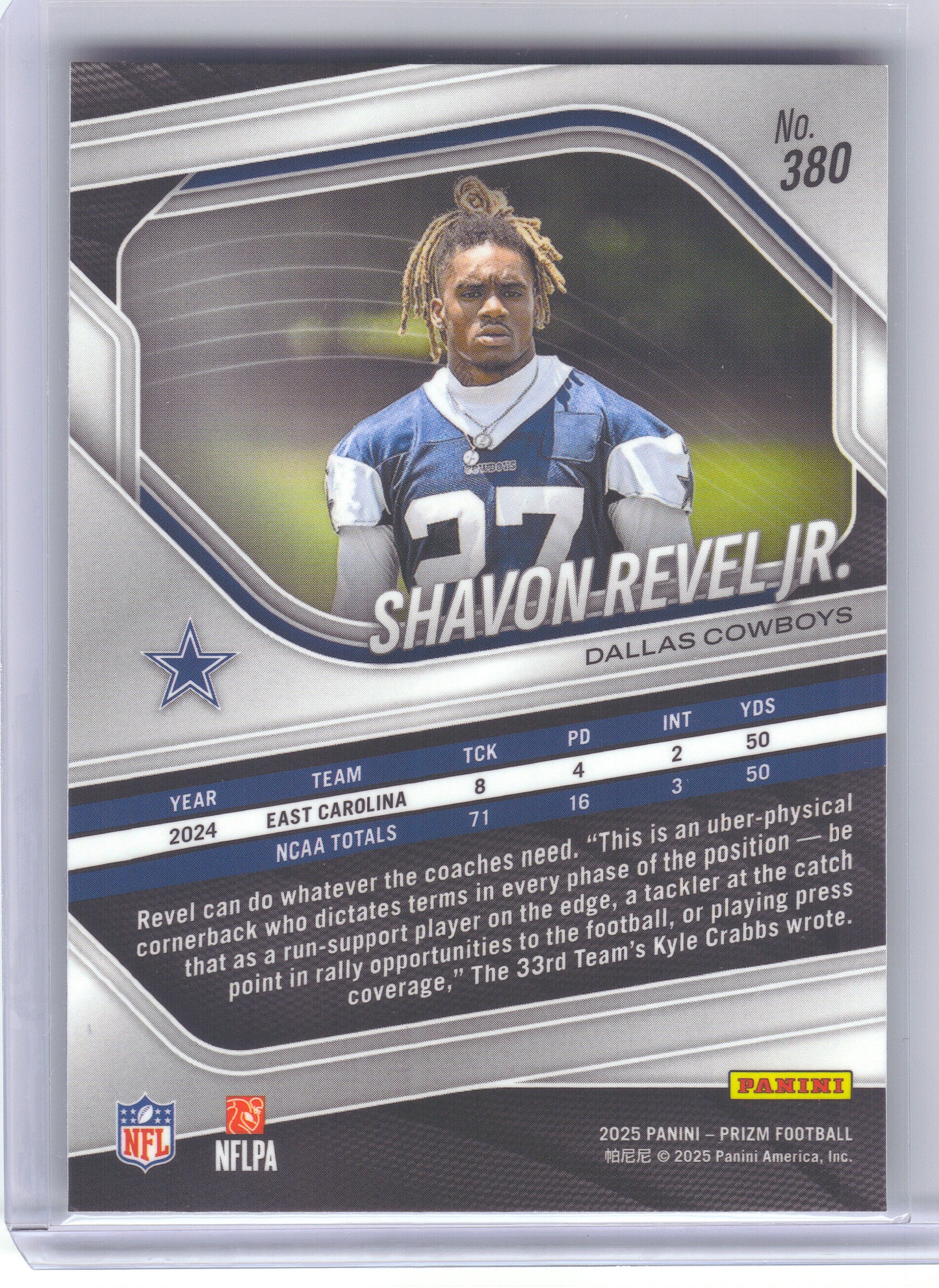 2025 Panini Prizm #380 Shavon Revel Jr. Dallas Cowboys RC