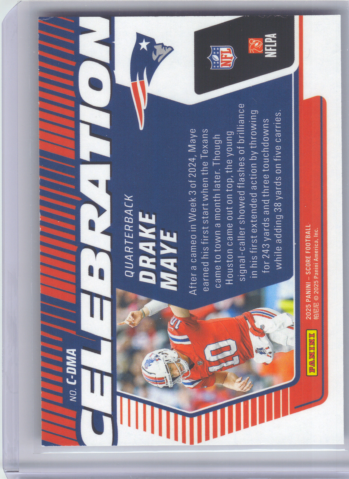 2025 Score #C-DMA Drake Maye Celebration New England Patriots