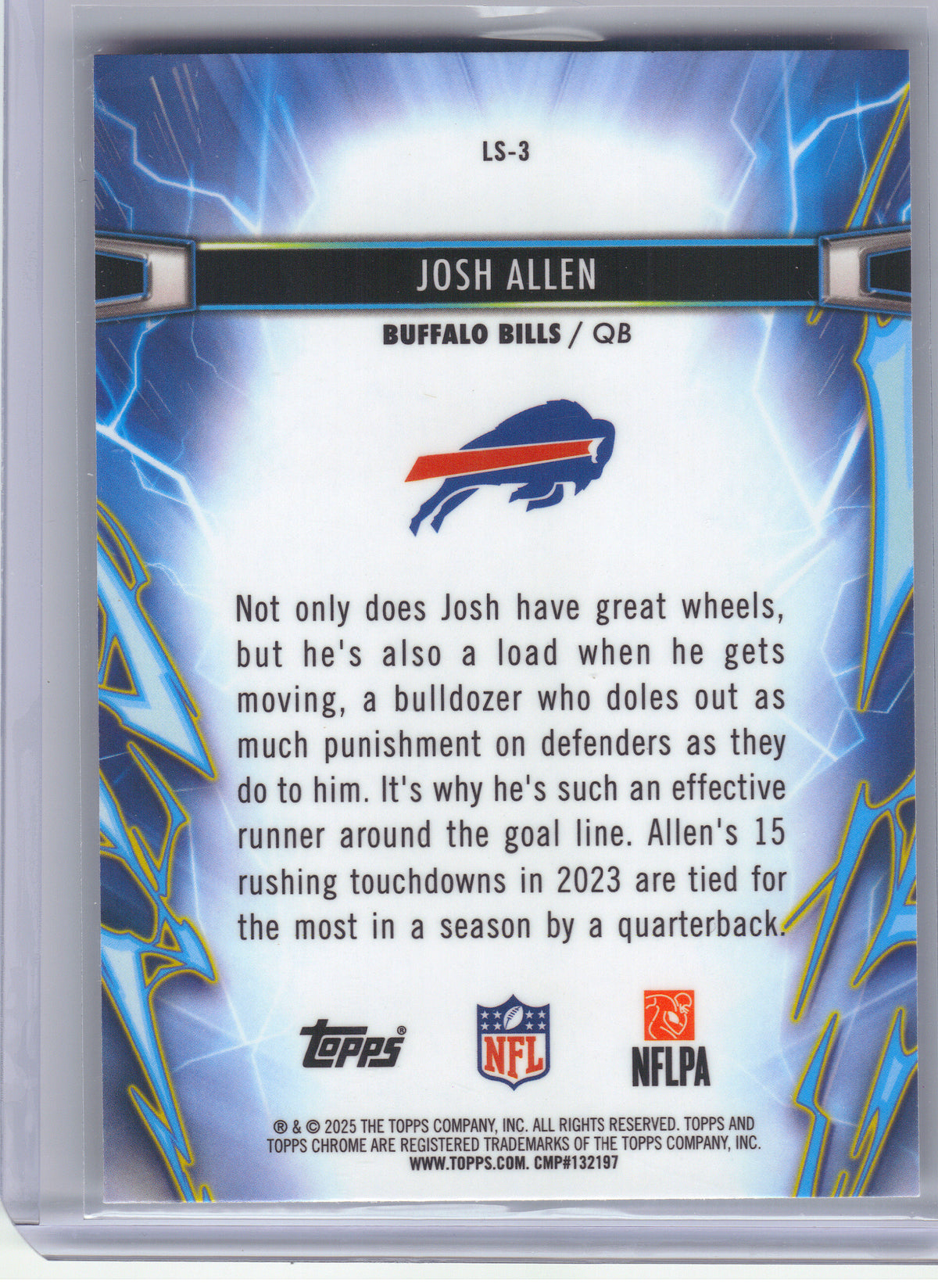 2025 Topps Chrome Cosmic #LS-3 Josh Allen Light Speed Buffalo Bills