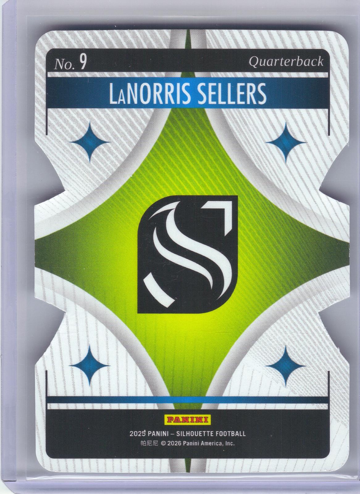 2025 Panini Silhouette #9 LaNorris Sellers Superstars Die Cut South Carolina Gamecocks