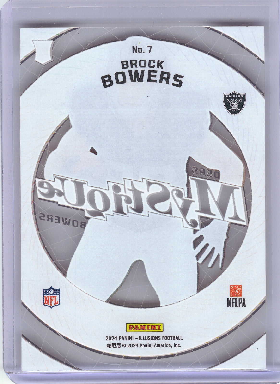 Brock Bowers Las Vegas Raiders 2024 Panini Illusions - Mystique #7 (Back)