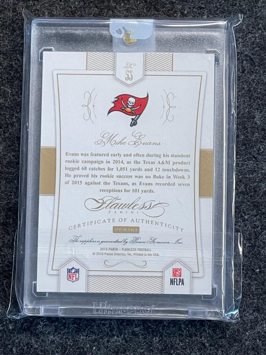 2015 Panini Flawless #53 Mike Evans Sapphire #/10 Tampa Bay Buccaneers SN