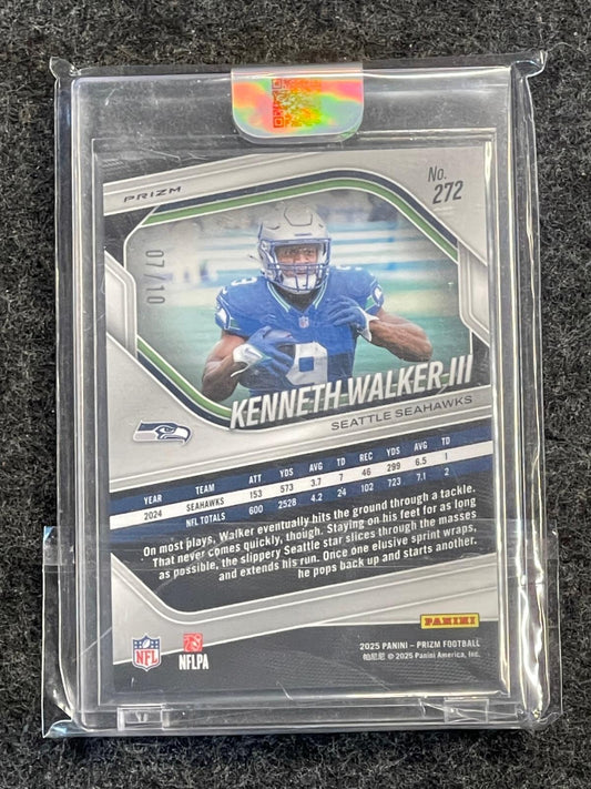 2025 Panini Prizm #272 Kenneth Walker III Choice Gold #/10 Seattle Seahawks SN