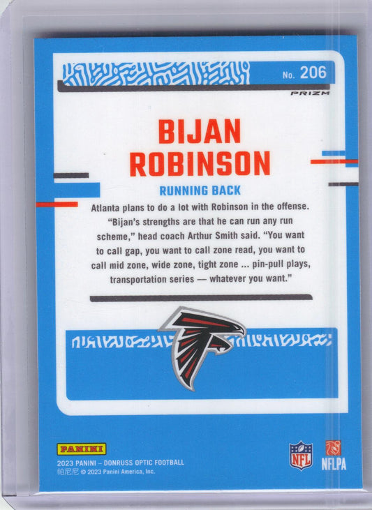 2023 Donruss Optic #206 Bijan Robinson Stars Atlanta Falcons RC