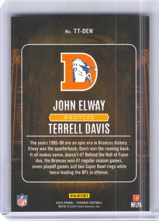 2024 Panini Phoenix #TT-DEN John Elway / Terrell Davis Treasured Tandems Wave Denver Broncos