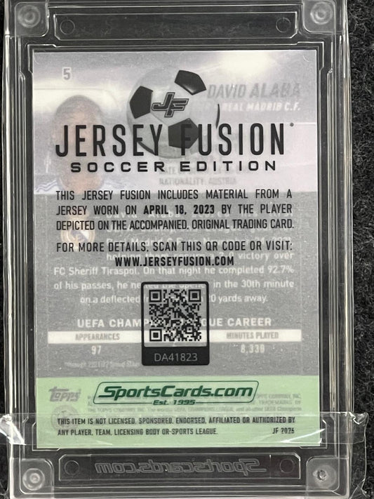 2021-22 Stadium Club Chrome UEFA Champions League #5 David Alaba Jersey Fusion Player Worn #'d /25