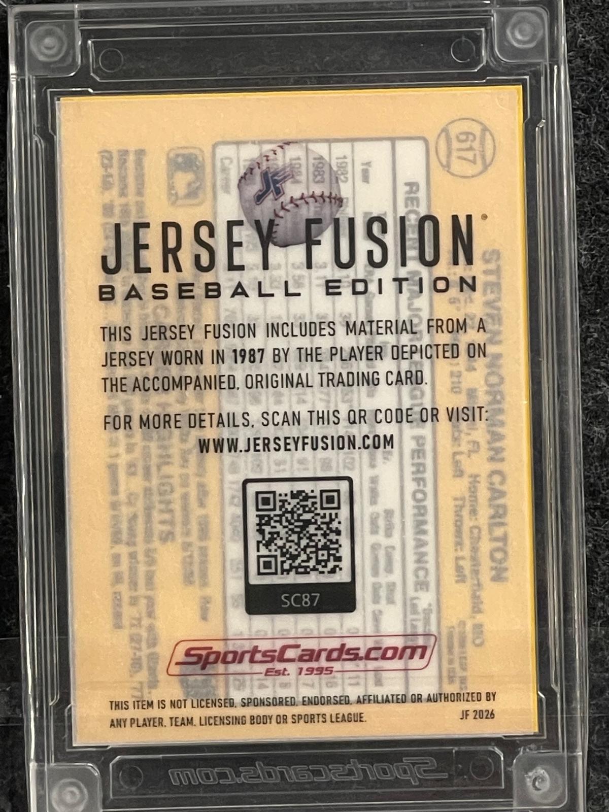 1987 Donruss #617 Steve Carlton Jersey Fusion Player Worn