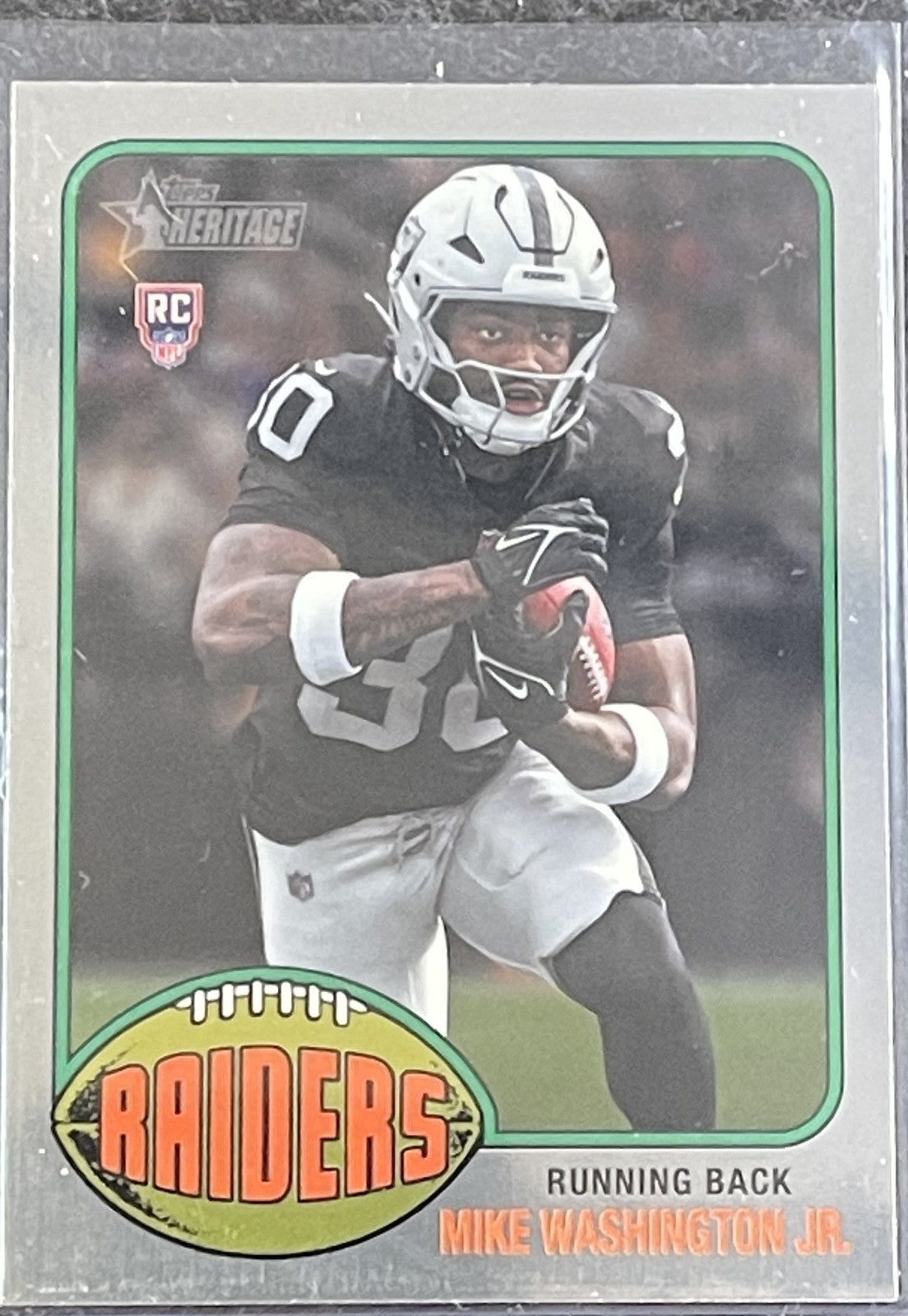 2026 Topps Heritage #160 Mike Washington Jr. Chrome Las Vegas Raiders RC
