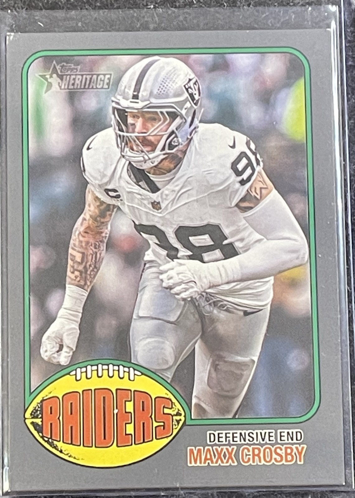 2026 Topps Heritage #174 Maxx Crosby Dark Gray Border Las Vegas Raiders