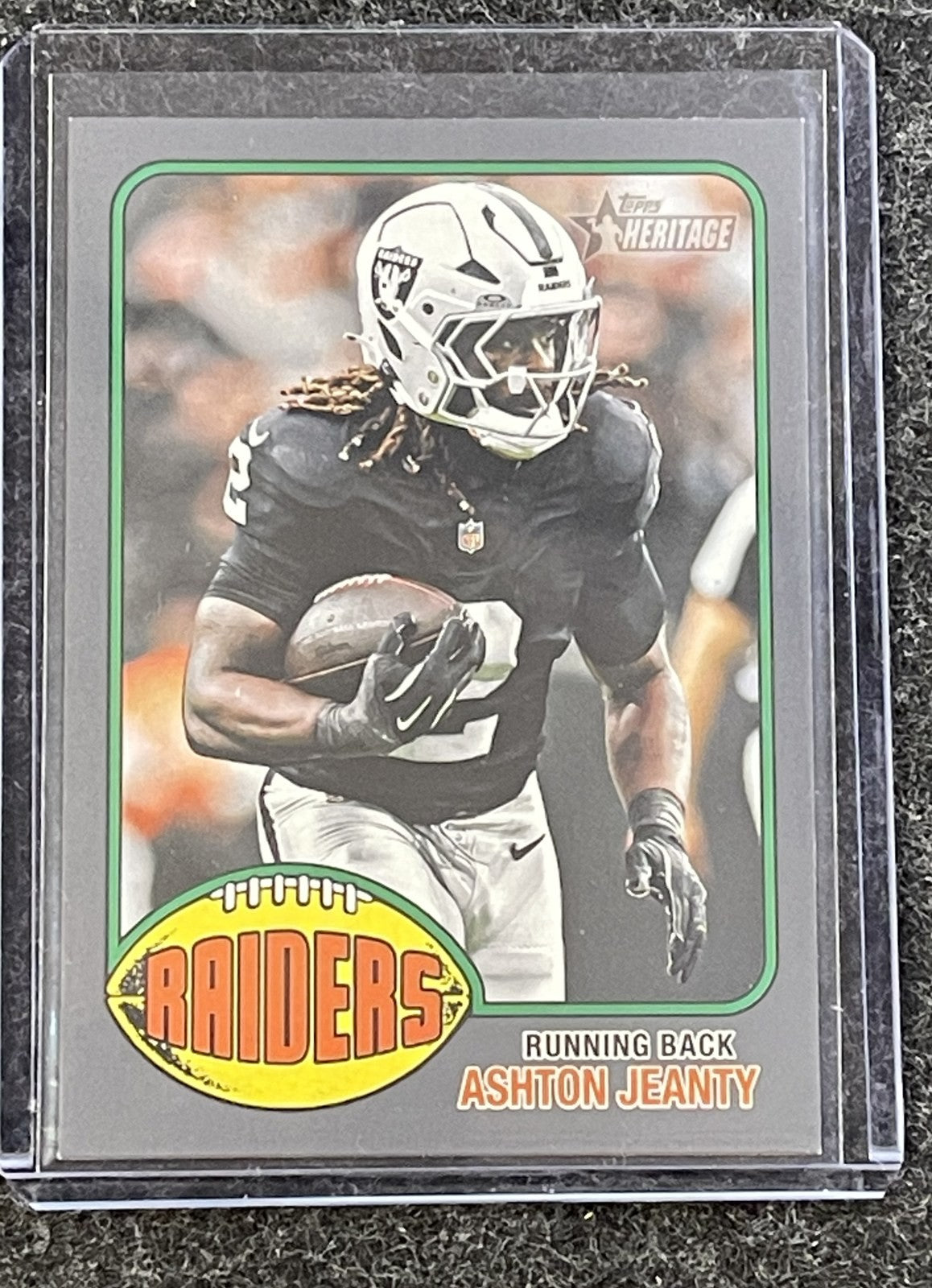 2026 Topps Heritage #47 Ashton Jeanty Dark Gray Border Las Vegas Raiders