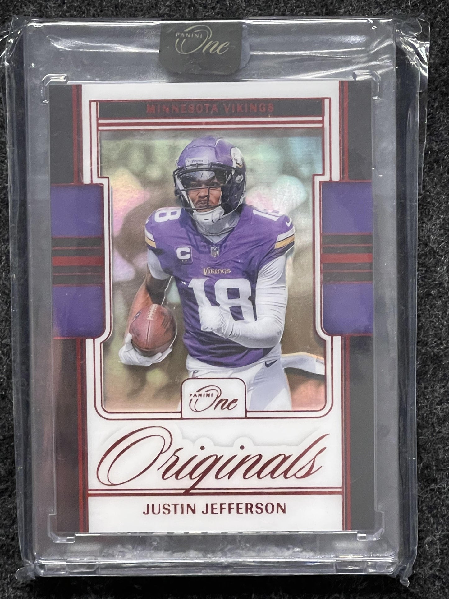 2024 Panini One #OO-JJN Justin Jefferson One Originals Red #/49 Vikings