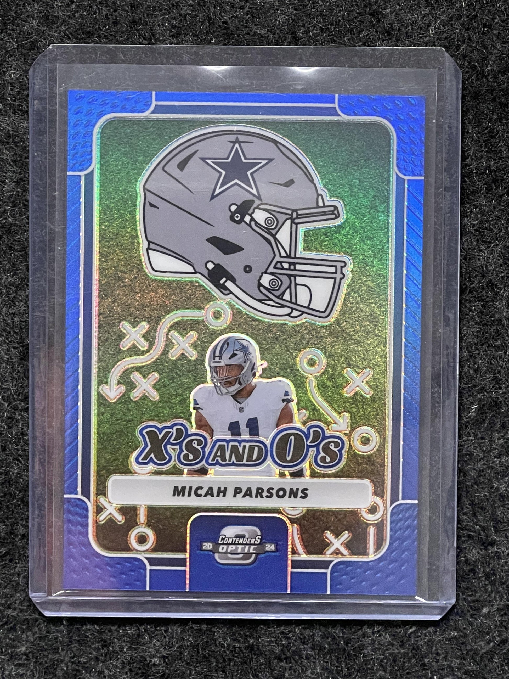 2024 Panini Contenders Optic #XO-MPS Micah Parsons Xs and Os Blue #/99 Cowboys