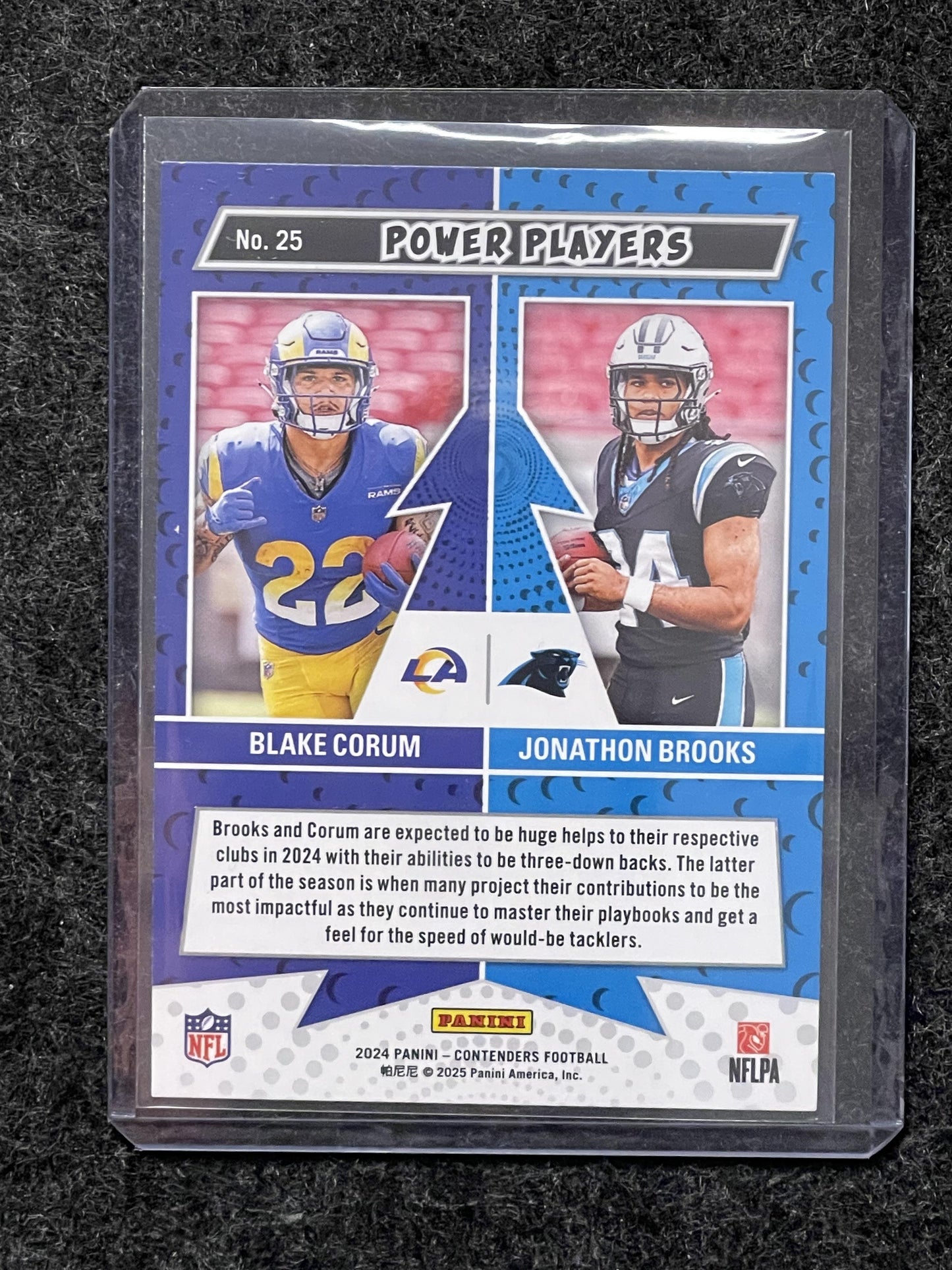 2024 Panini Contenders #25 Blake Corum / Jonathon Brooks Power Players Colts