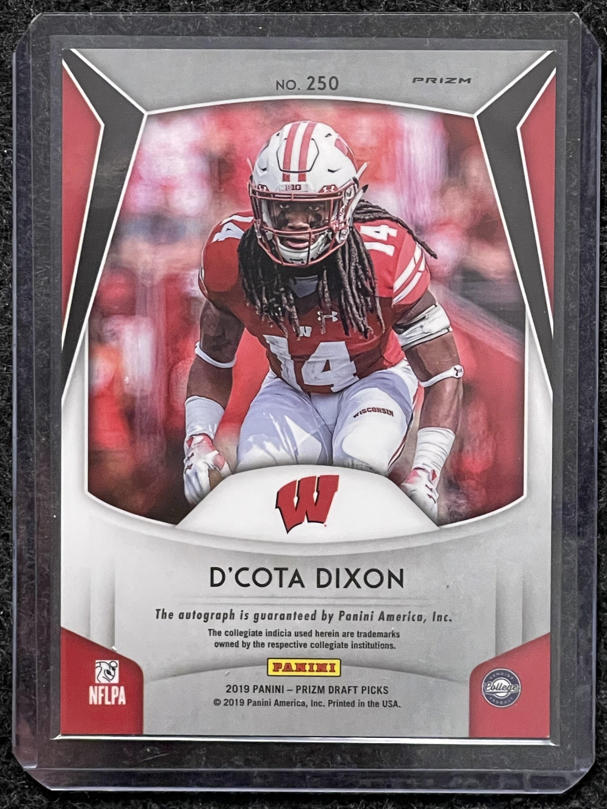 2019 Panini Prizm Draft Picks #250 D'Cota Dixon Silver Auto Wisconsin Badgers