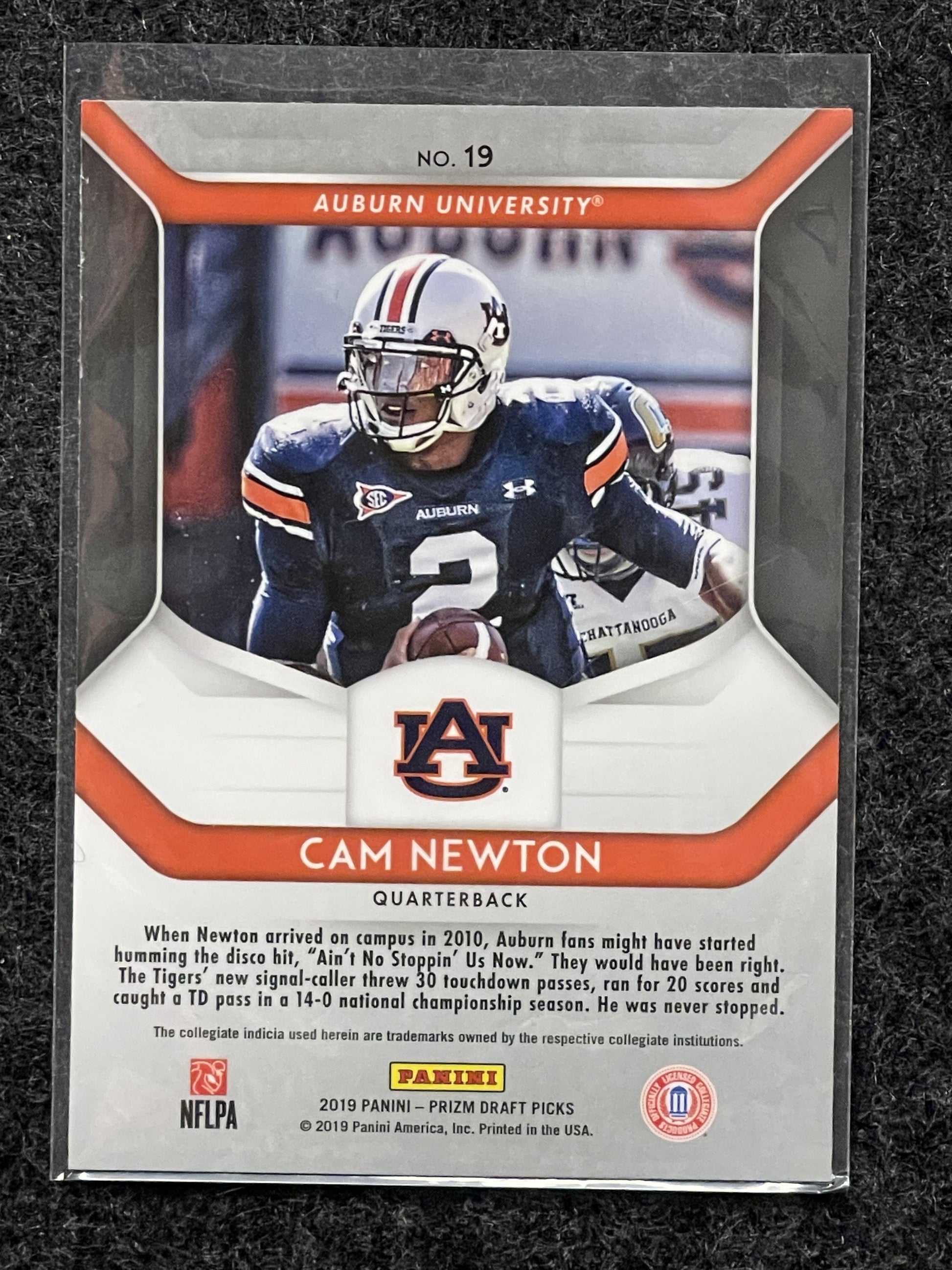 2019 Panini Prizm Draft Picks #19 Cam Newton Auburn Tigers