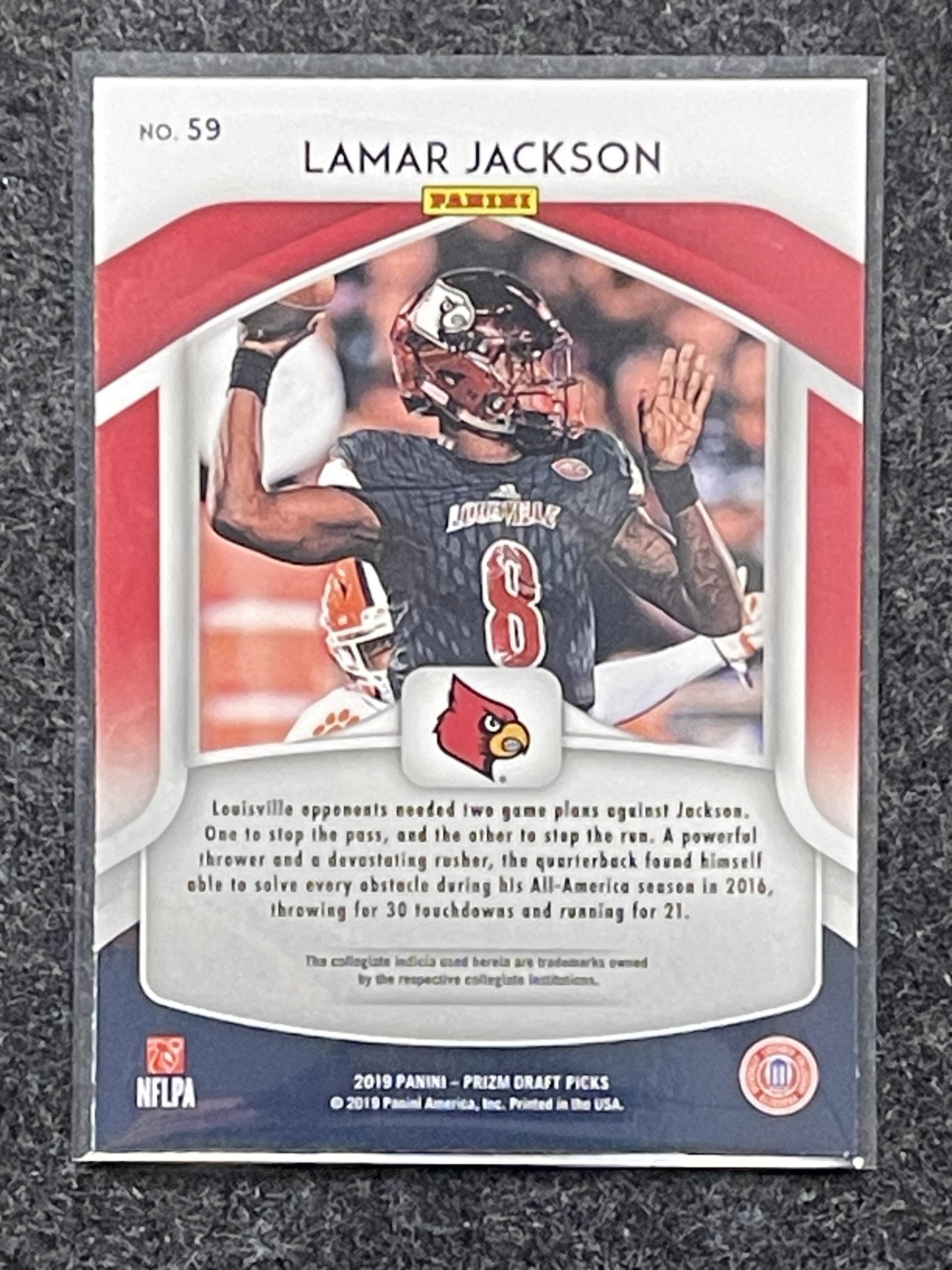 2019 Panini Prizm Draft Picks #59 Lamar Jackson Louisville Cardinals