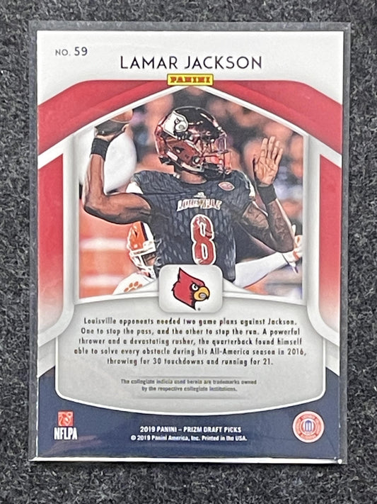 2019 Panini Prizm Draft Picks #59 Lamar Jackson Louisville Cardinals