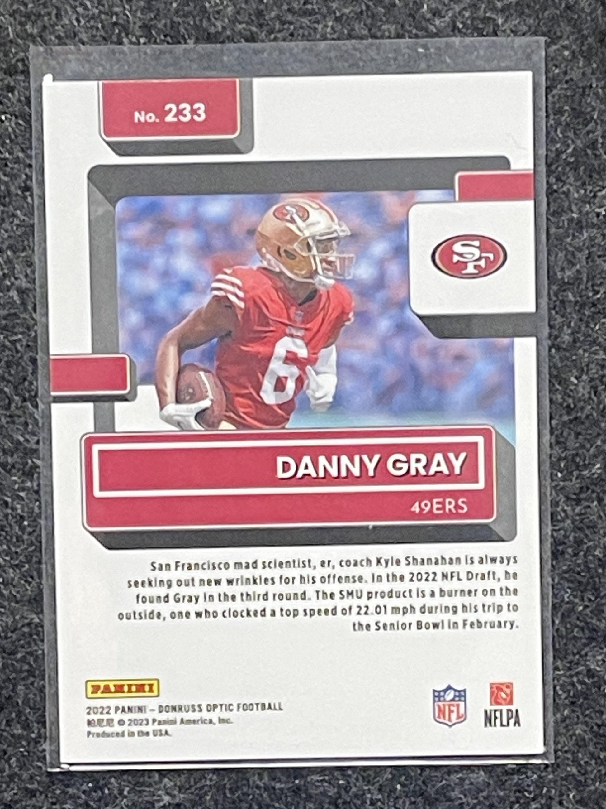 2022 Donruss Optic #233 Danny Gray San Francisco 49ers RC