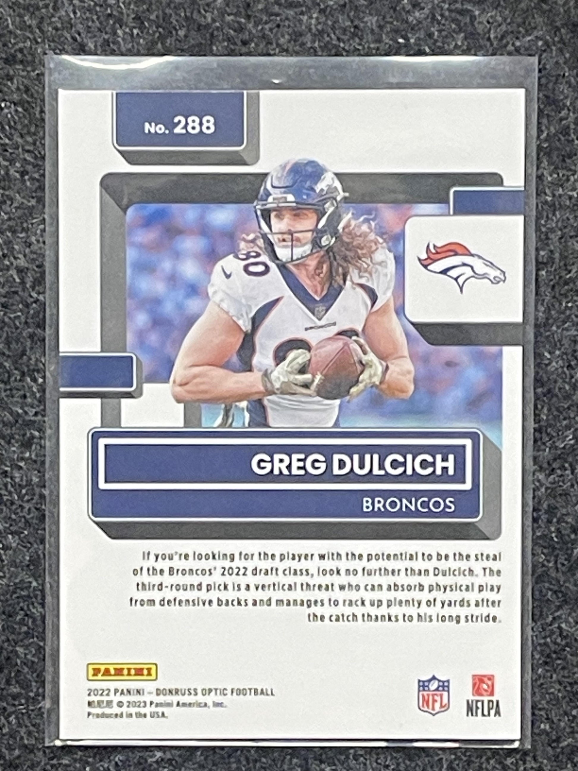 2022 Donruss Optic #288 Greg Dulcich Denver Broncos RC